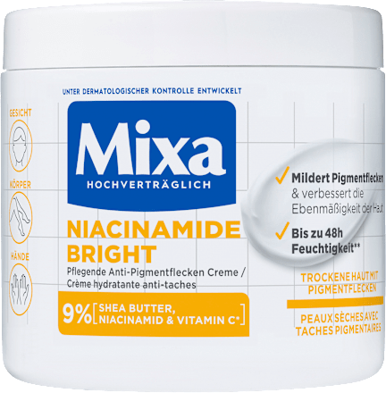 Mixa Pflegecreme Niacinamide Bright, 400 ml