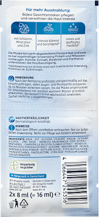 Balea Gesichtsmaske Totes Meer (2x8 ml), 16 ml