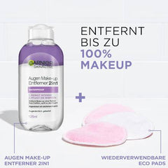 GARNIER SKIN NATURALS Augen Make-up Entferner 2in1, Waterproof, 125 ml