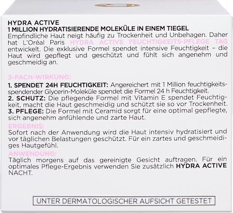 Gesichtscreme Hydra Active 3 Trockene Sensible Haut, 50 ml