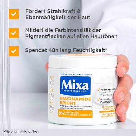 Mixa Pflegecreme Niacinamide Bright, 400 ml